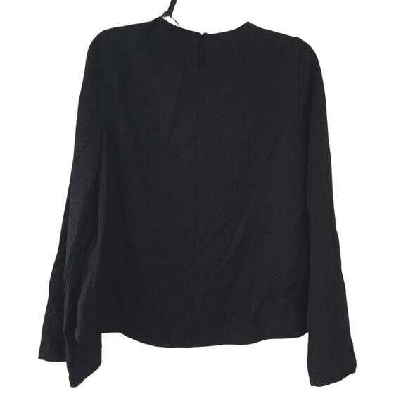 New BCBG MaxAxria Black Textured Blouse XS Tonal Blac MSRP $158 Tracey Blouse - Picture 2 of 5